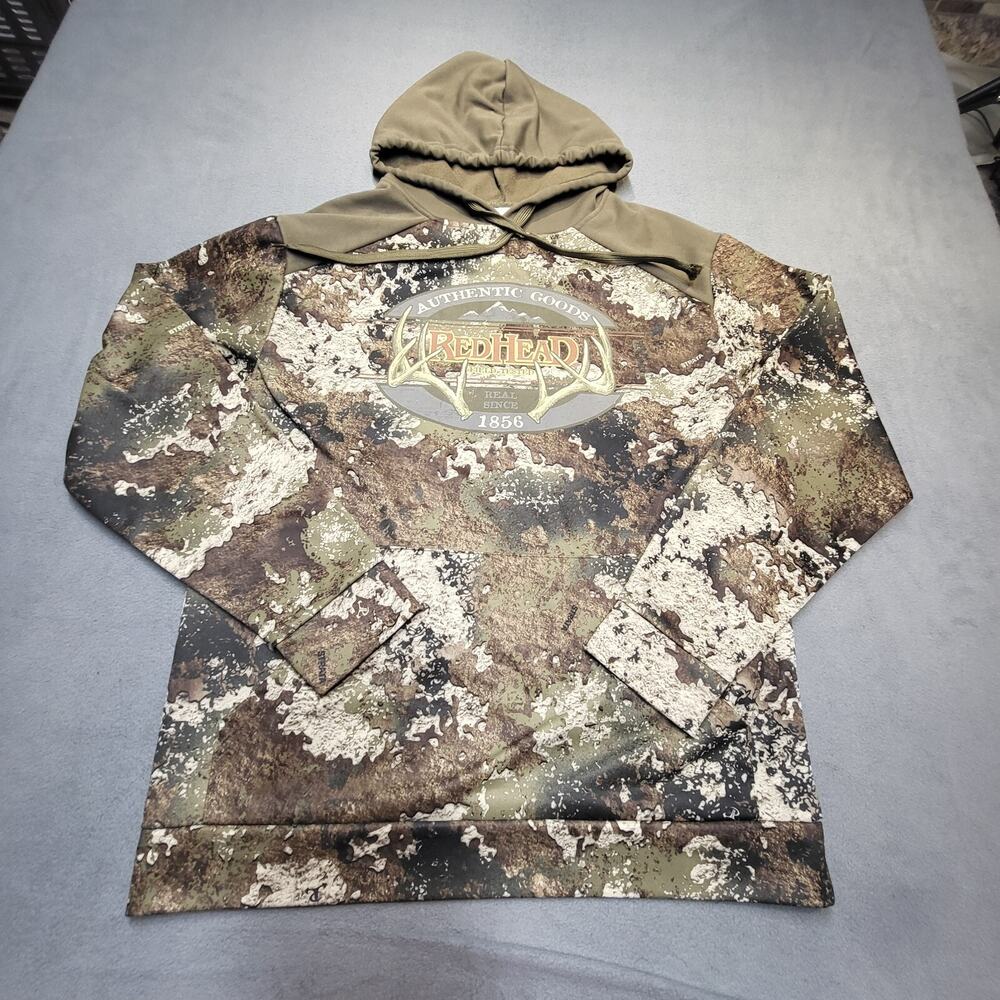 Red Head Hoodie Mens M Camo Pullover Sweatshirt Long Sleeve Hunting